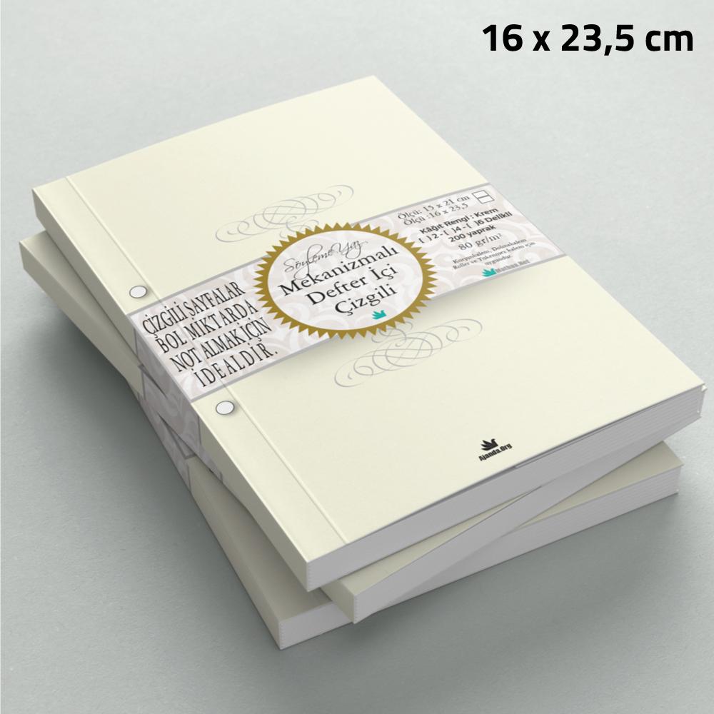 Çizgili Mekanizmalı Defter İçi 16 x 23,5 cm