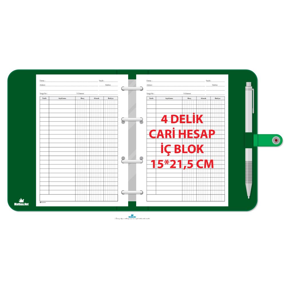 4 DELİKLİ Cari Hesap Organizer İç Refil 15 x 21.5 cm