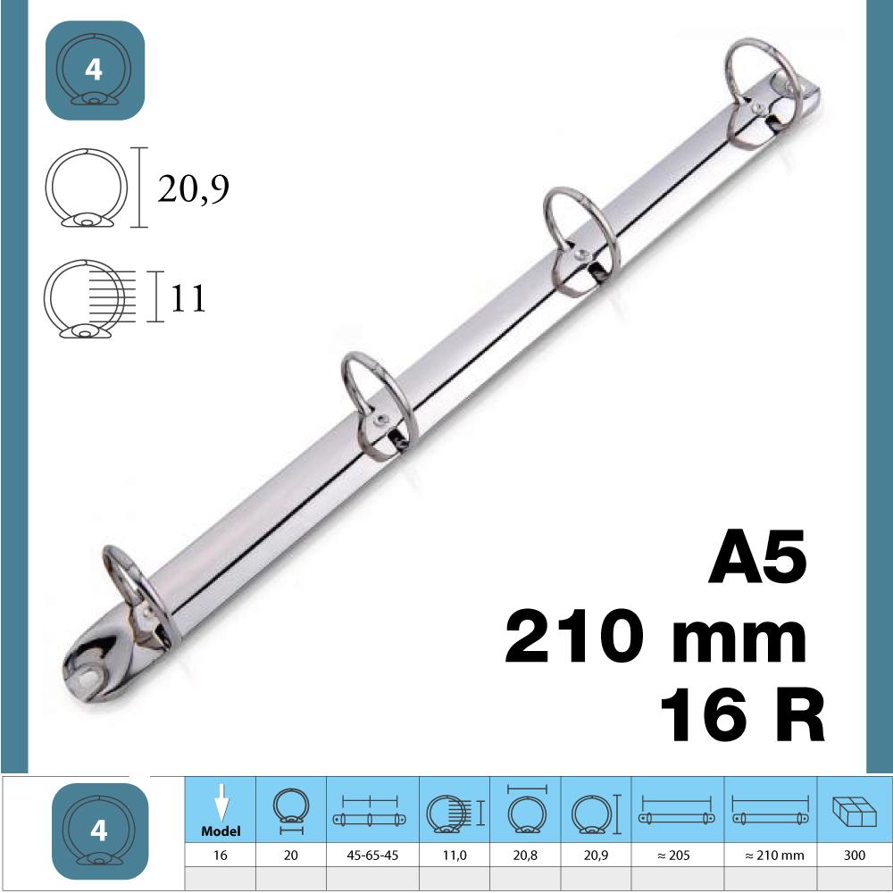 M-16 YUVARLAK  210 mm 4 Halka Klasör Mekanizması