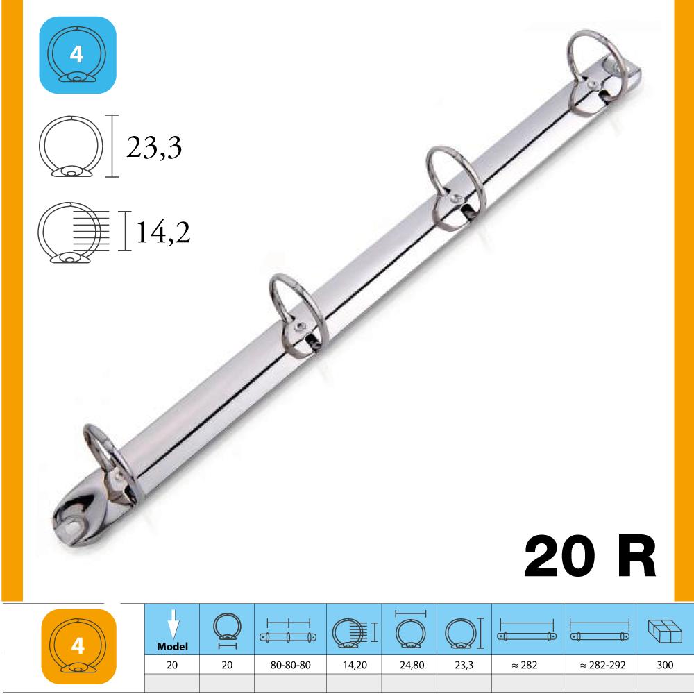 M-20 A4 Yuvarlak 4 Halka Klasör Mekanizma