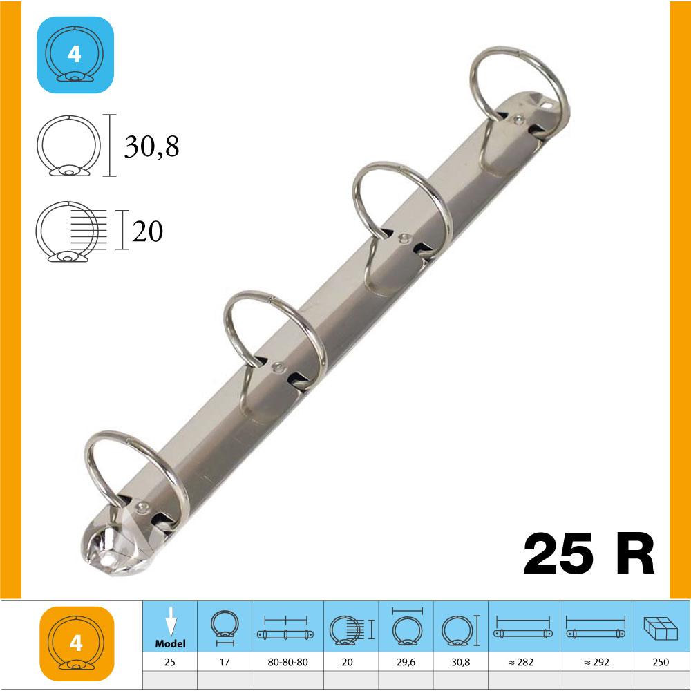 M-25 A4 Yuvarlak 4 Halka Klasör Mekanizma