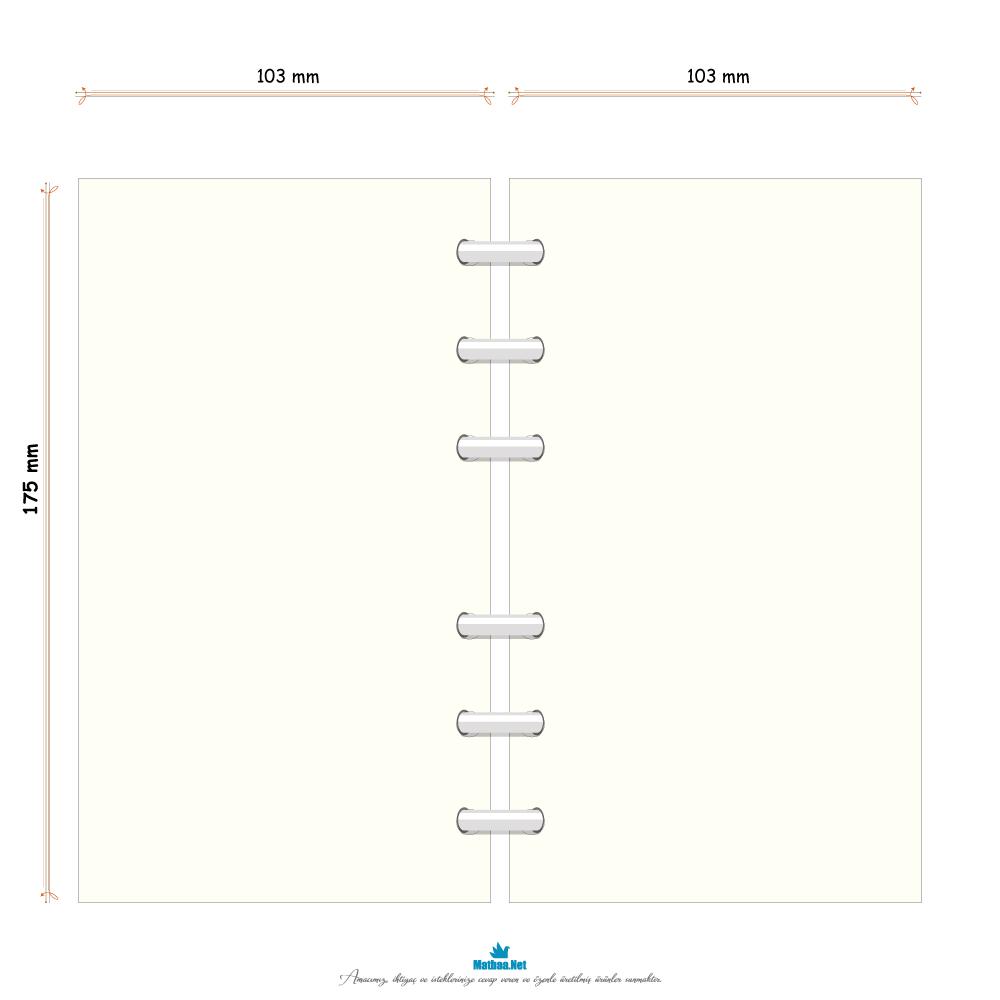 Çizgili 6 Delikli Defter İçi 10,3 x 17,5