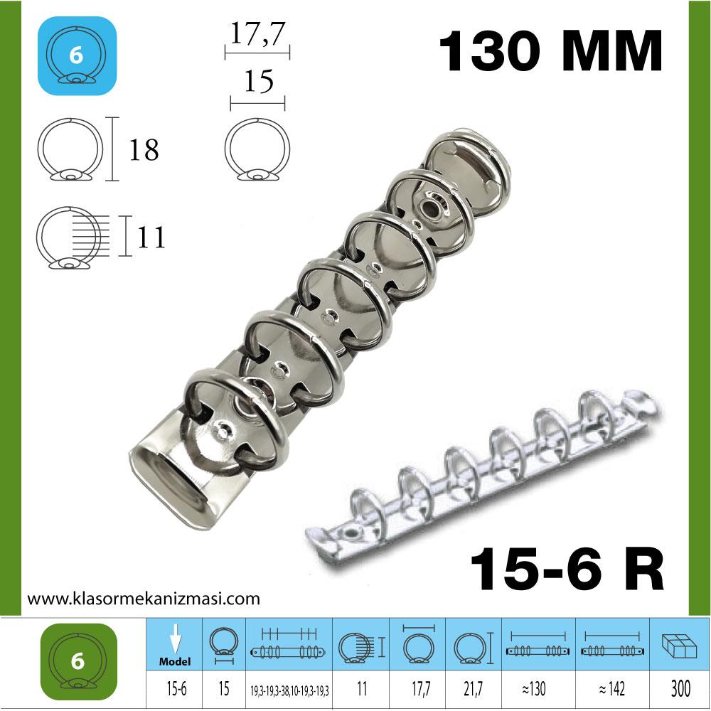 M-15 YUVARLAK  130 mm 6 Halka Klasör Mekanizması