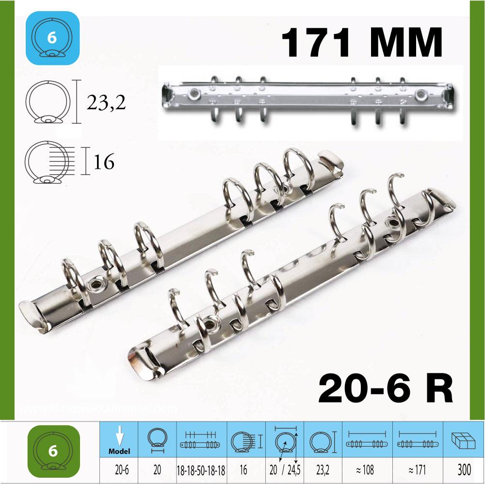 M-20 YUVARLAK  171 mm 6 Halka Klasör Mekanizması