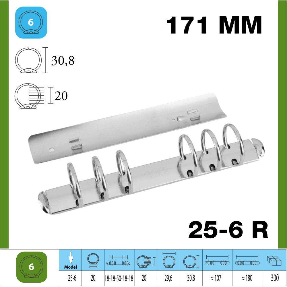 M-25 YUVARLAK  171 mm 6 Halka Klasör Mekanizması Kızaklı