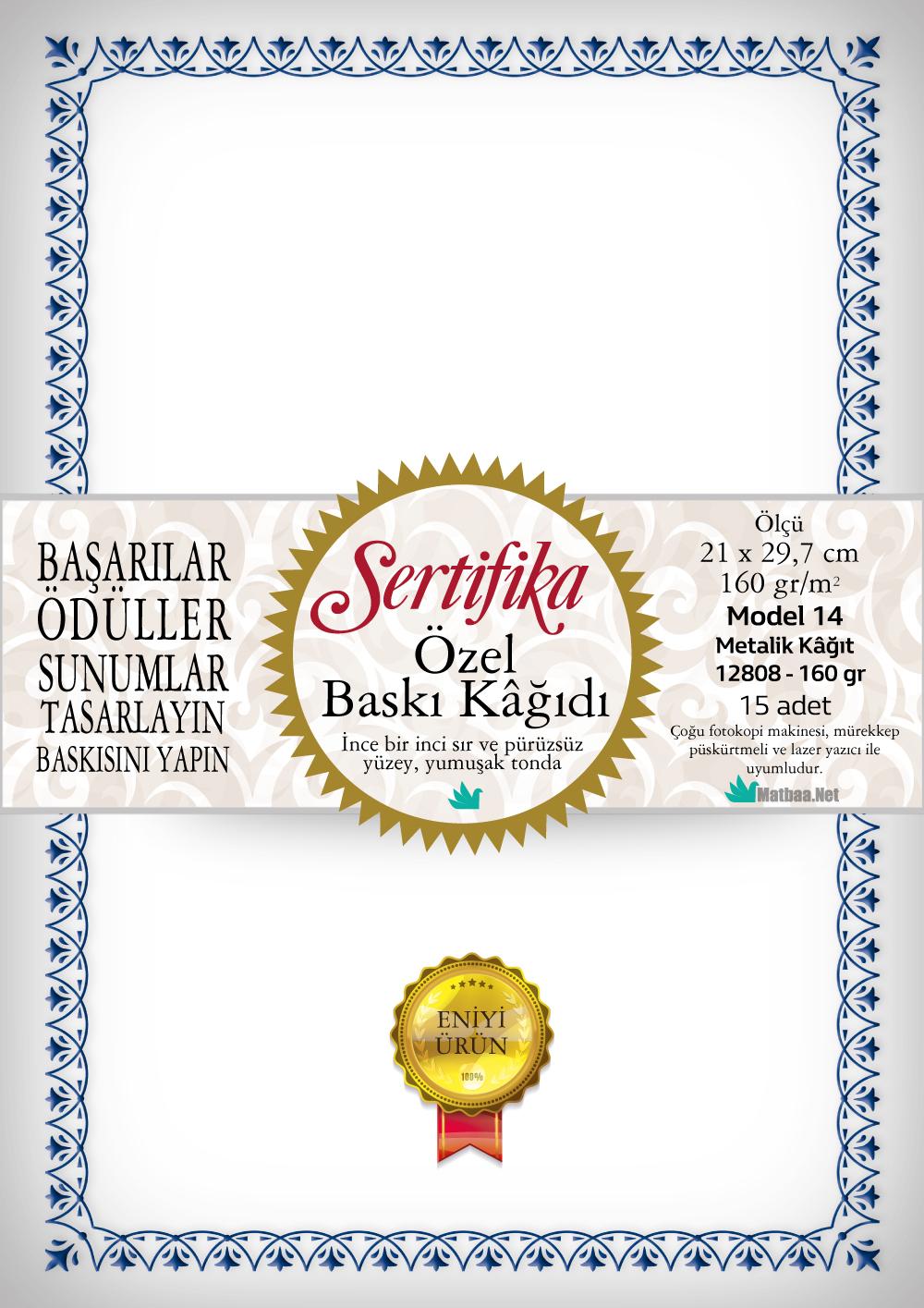 Çerçeveli Sertifika - Diploma Baskı Kağıdı